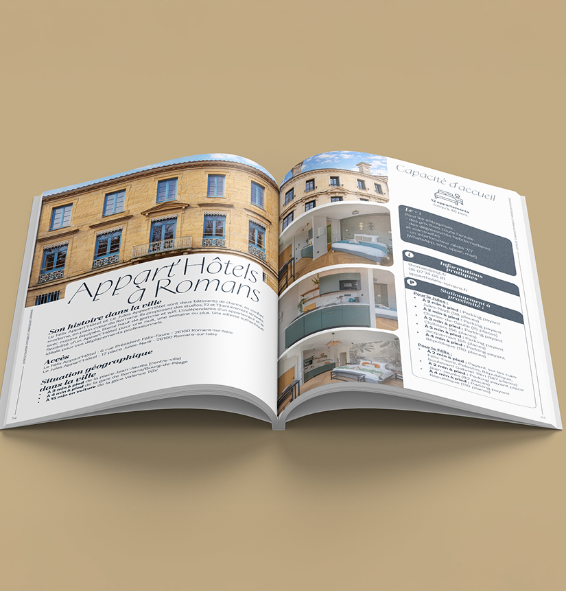 Tourisme d’affaires - Mise en page création par Alicia Pioche - Designer Graphique à Valence