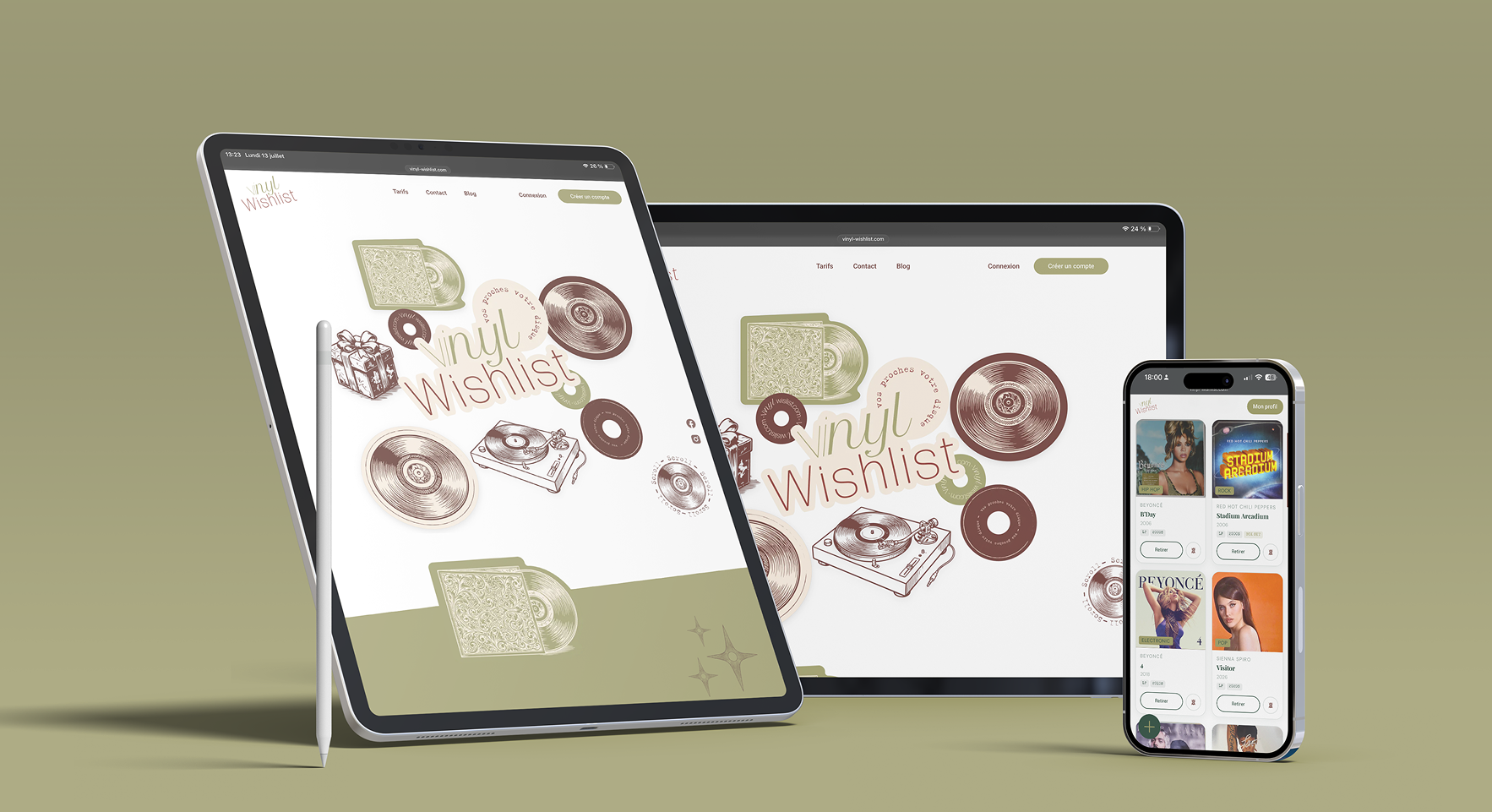 Vinyl Wishlist - Site web création par Alicia Pioche - Designer Graphique à Valence