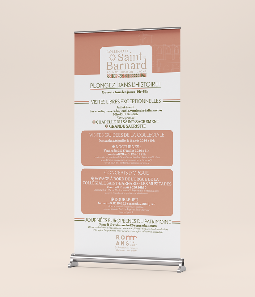 Collégiale Saint-Barnard - Roll up création par Alicia Pioche - Designer Graphique à Valence