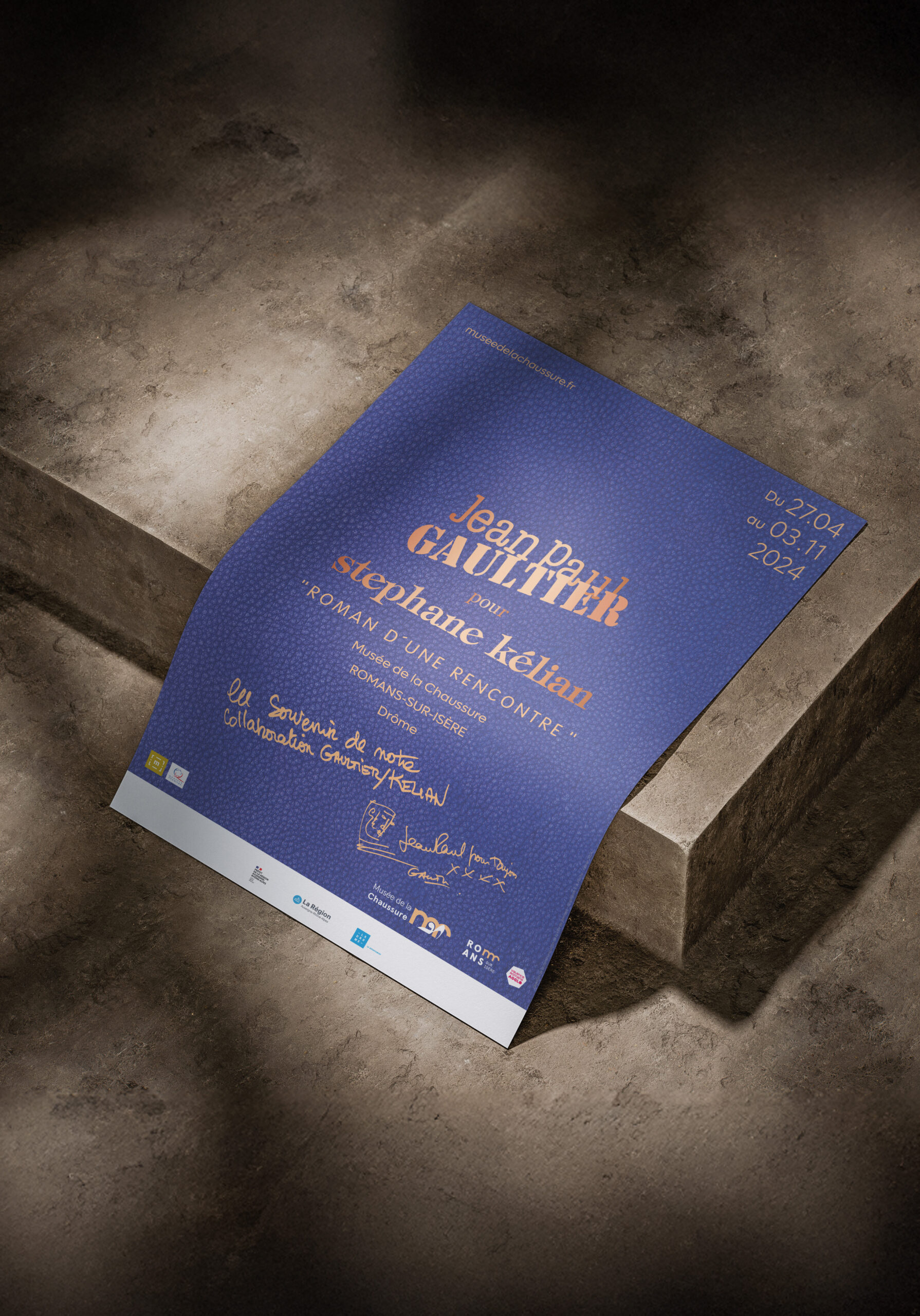 affiche Jean Paul Gaultier pour Stéphane Kélian création par Alicia Pioche desginer graphique à Valence