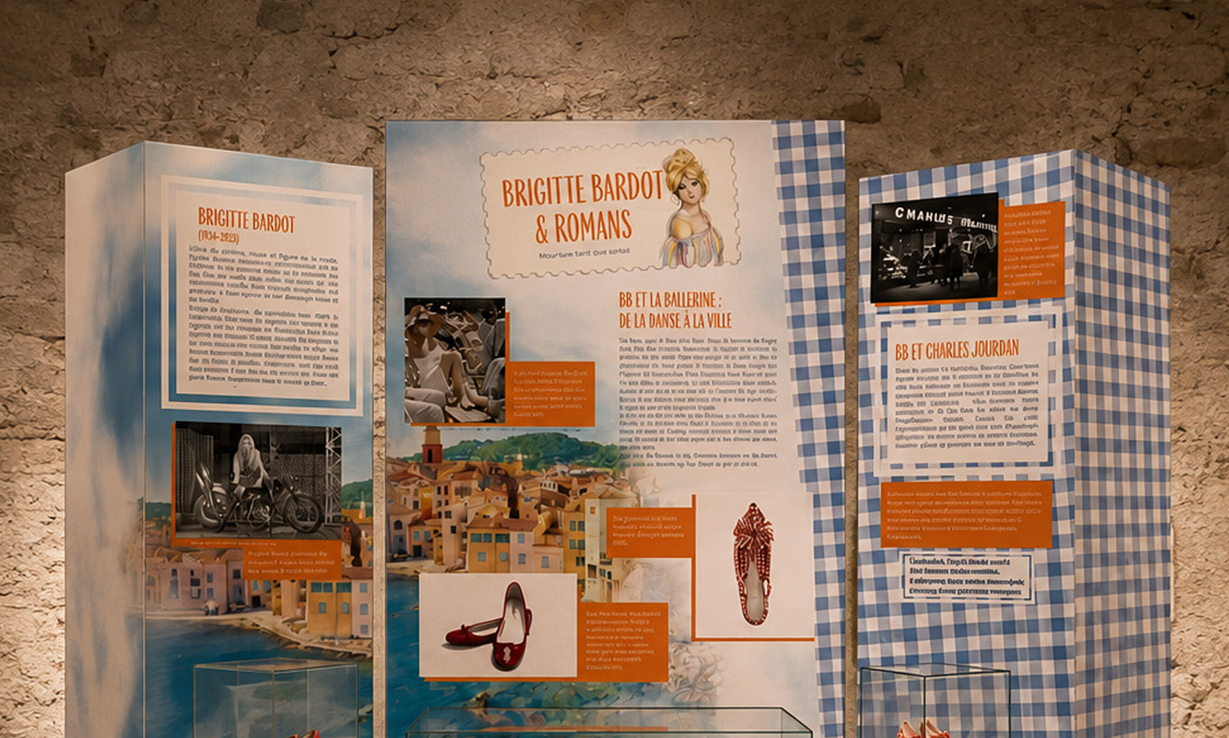 scénographie- musée de la chaussure - création par Alicia Pioche designer graphique à Valence