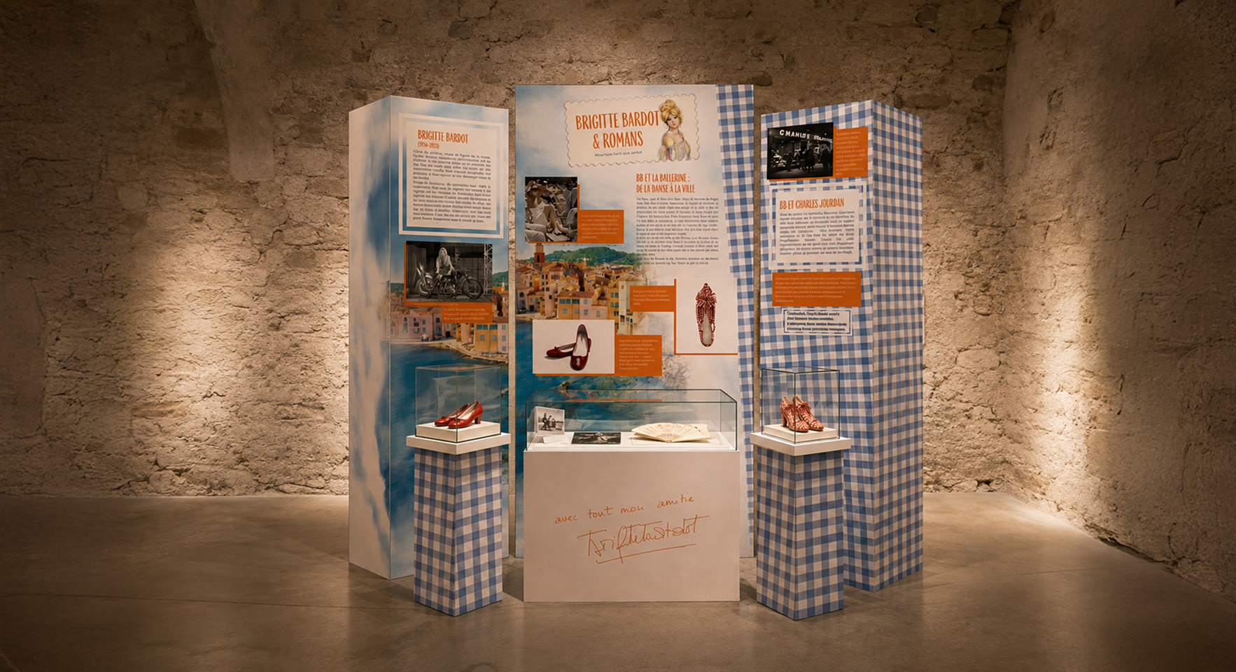 scénographie- musée de la chaussure - création par Alicia Pioche designer graphique à Valence